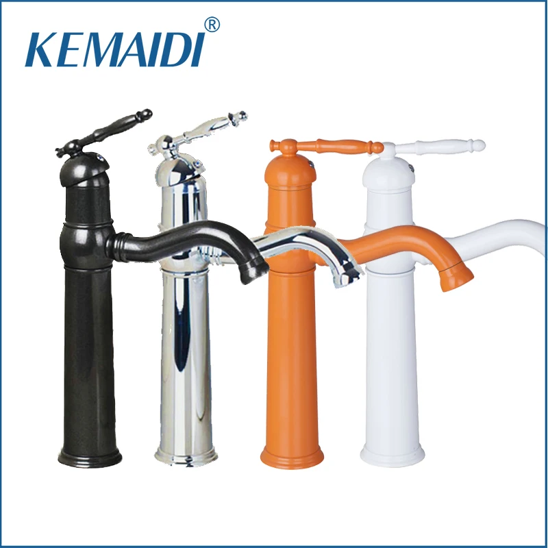 Kemaidi أبيض/برتقالي الطلاء الحمام حوض خلاط صنبور الكروم البولندية/orb الحمام الغرور بالوعة صنبور خلاط صنبور Kemaidi أبيض/برتقالي الطلاء الحمام حوض خلاط صنبور الكروم البولندية/orb الحمام الغرور بالوعة صنبور خلاط صنبور