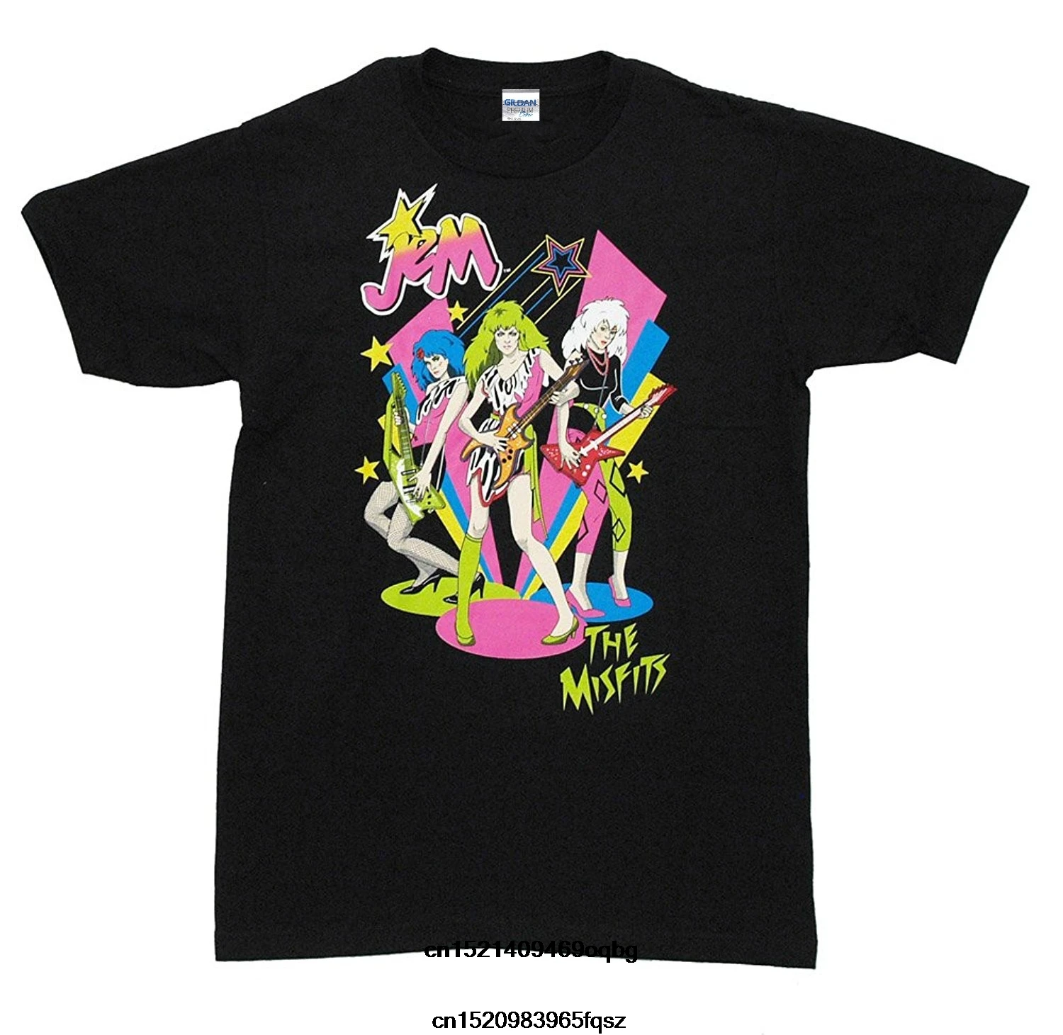 

T-shirt Summer Style Funny Jem And The Holograms The Misfits Playing Retro Adult Black T-shirt