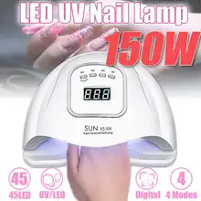 SUN 5X Plus, УФ-лампа, светодиодный светильник для ногтей, Сушилка для ногтей, для всех гелей, лак для ногтей, светильник с инфракрасным датчиком, 10 s/30 s/60 s/99 s для маникюра