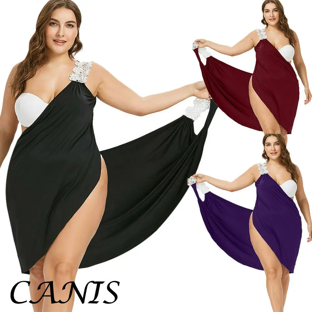 

Women's Summer Bathing Suit Floral Lace Sling Crochet Bikini Swimwear Cover Up Beach Dress
