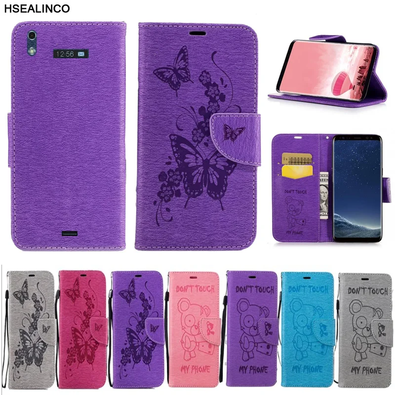 

Wallet Case For Highscreen Ice 2 Case PU Leather Magnetic Embossing Card Slots and Stand Holder Cover with Lanyard