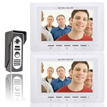 Waterproof One to Two Video Doorphone 7 Inch Doorbell Intercom Kit 1 camera + 1 monitor Handsfree Electric lock-control function