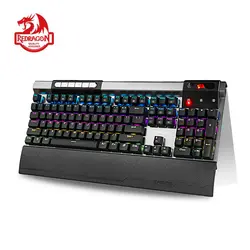 Redragon K563 Сурья Механическая игровая клавиатура RGB светодиодный с подсветкой 104 клавиши anti-ореолы с большие клавиши и запястий синий