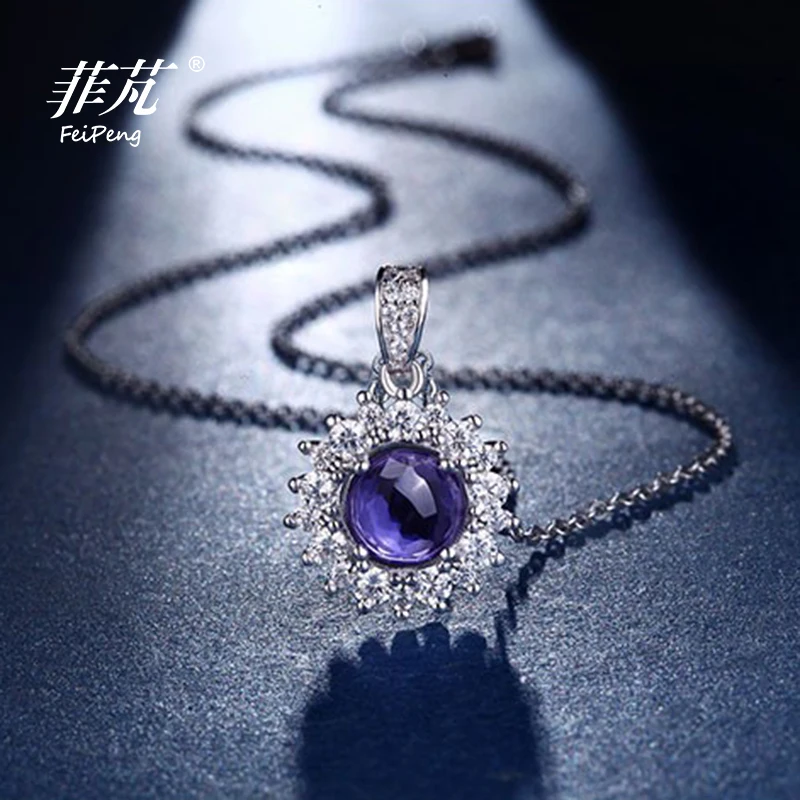 

New Customization Sunflower 925 Sterling Silver Pendant Necklace Allah Image Muslims Jewelry with Cubic Zirconia Stone