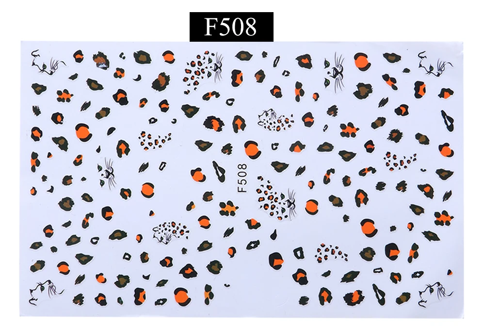 1 шт наклейки для ногтей с леопардовым змеиным принтом для украшения ногтей Маникюрные накладные накладки 3D сексуальные накладки для ногтей аксессуары CHF505-510