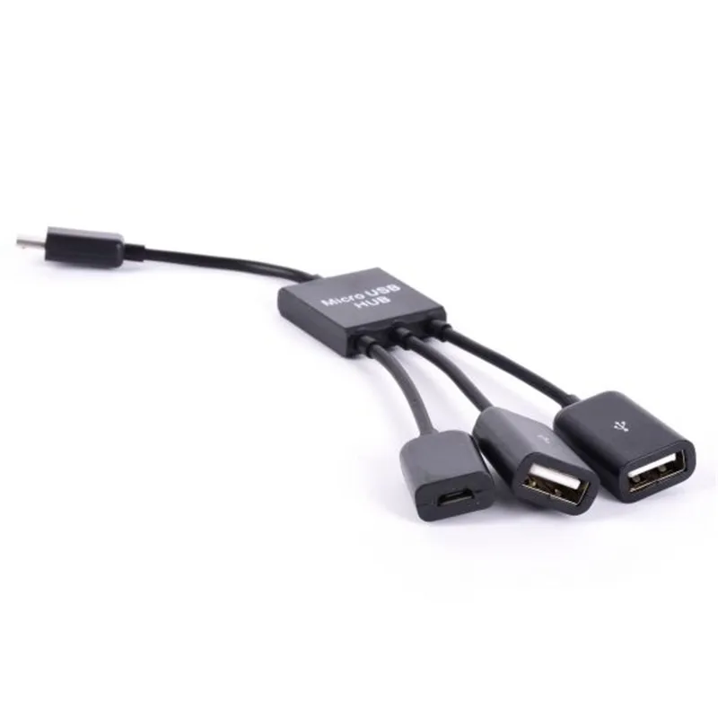 Мощность клавиатура с возможностью зарядки мышь кард-ридер 3 порта Micro USB OTG концентратор кабель хоста для samsung для sony