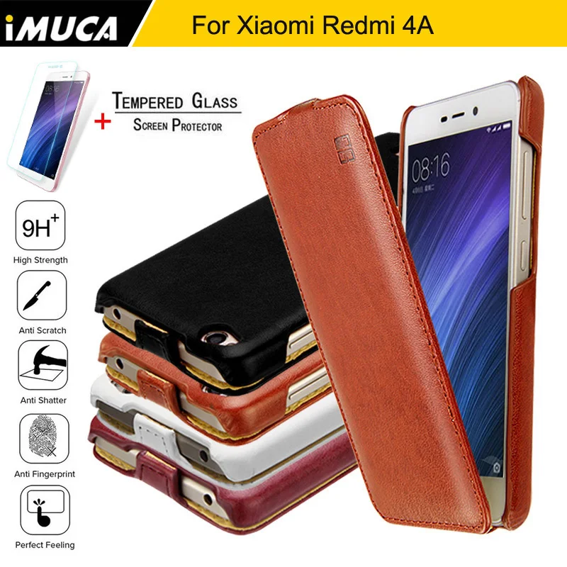 For Xiaomi Redmi 4A Case Cover Silicone Flip Leather Wallet Kickstand Phone + Tempered Glass | Мобильные телефоны и