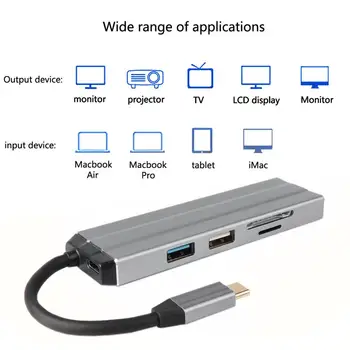 

Hot-new USB-C HUB 4K HD Video Audio Cable Adapte 6 In 1 Type C to HDMI usb 3.0/usb 2.0 with SD/TF Card Reader Type C USB Hubs