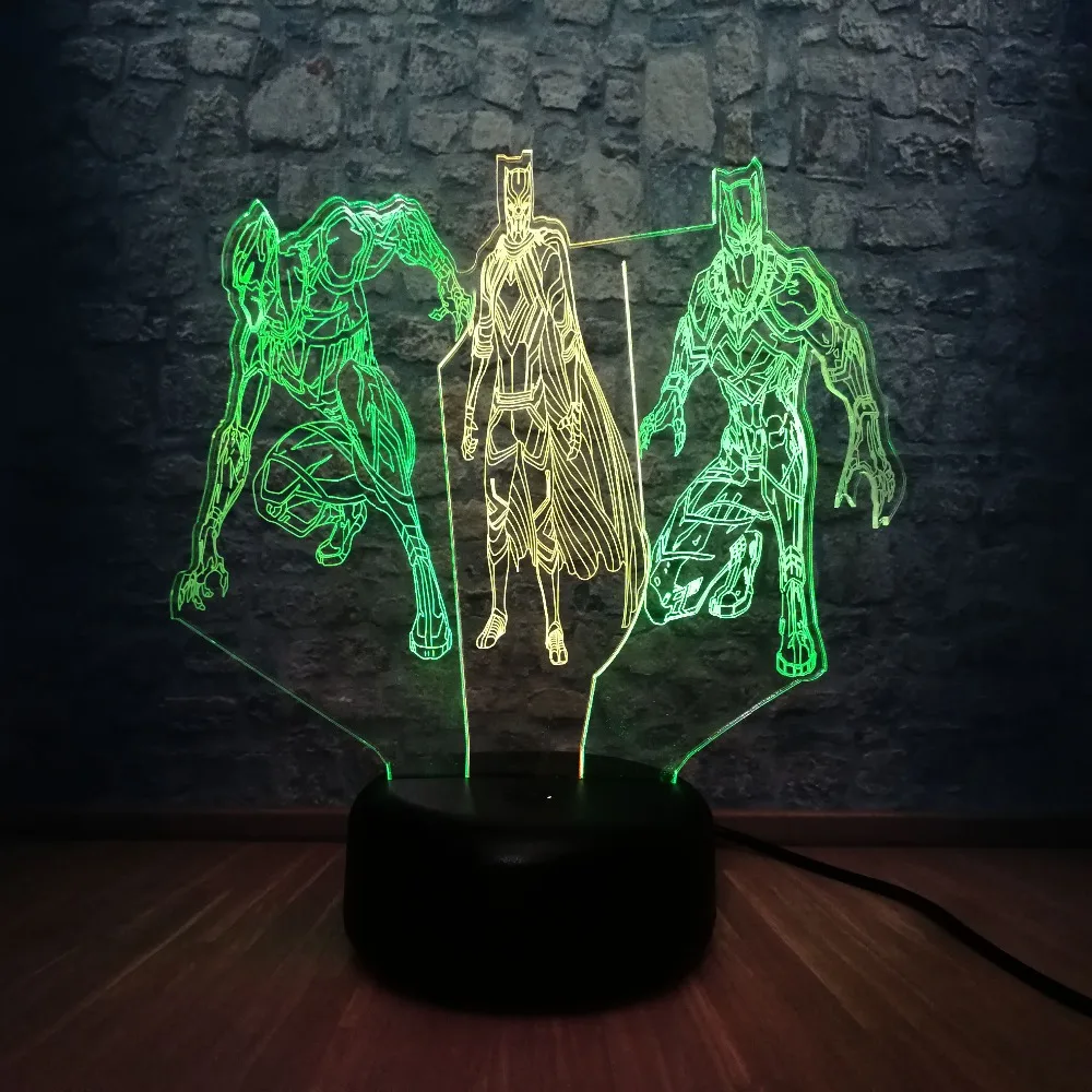 

Novelty Touch Lamp Marvel Figure Black Panther 3D Mixed Color Night Light Teen Room Decor Multicolor Birthday Xmas Gift Kids Toy