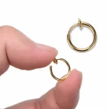 2 unidades anillo de nariz falso Goth Punk labio oreja nariz Clip en Piercing Septum falso nariz aro labio anillos pendientes