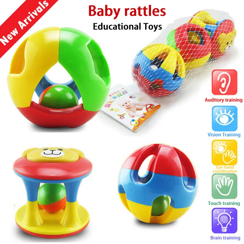 Bébé crotale fun petit fort cloche boule anneau jingle développer bébé intelligence formation saisir capacité jouets pour bébés (lot de 3)