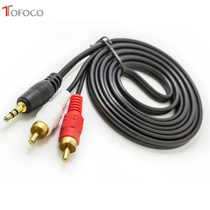 

2017 Time-limited Promotion Tofoco 3.5mm Jack To 2 Rca For Audio Cables 3.5 Male Plated Aux Cable For Laptop Tv Dvd Amplifier