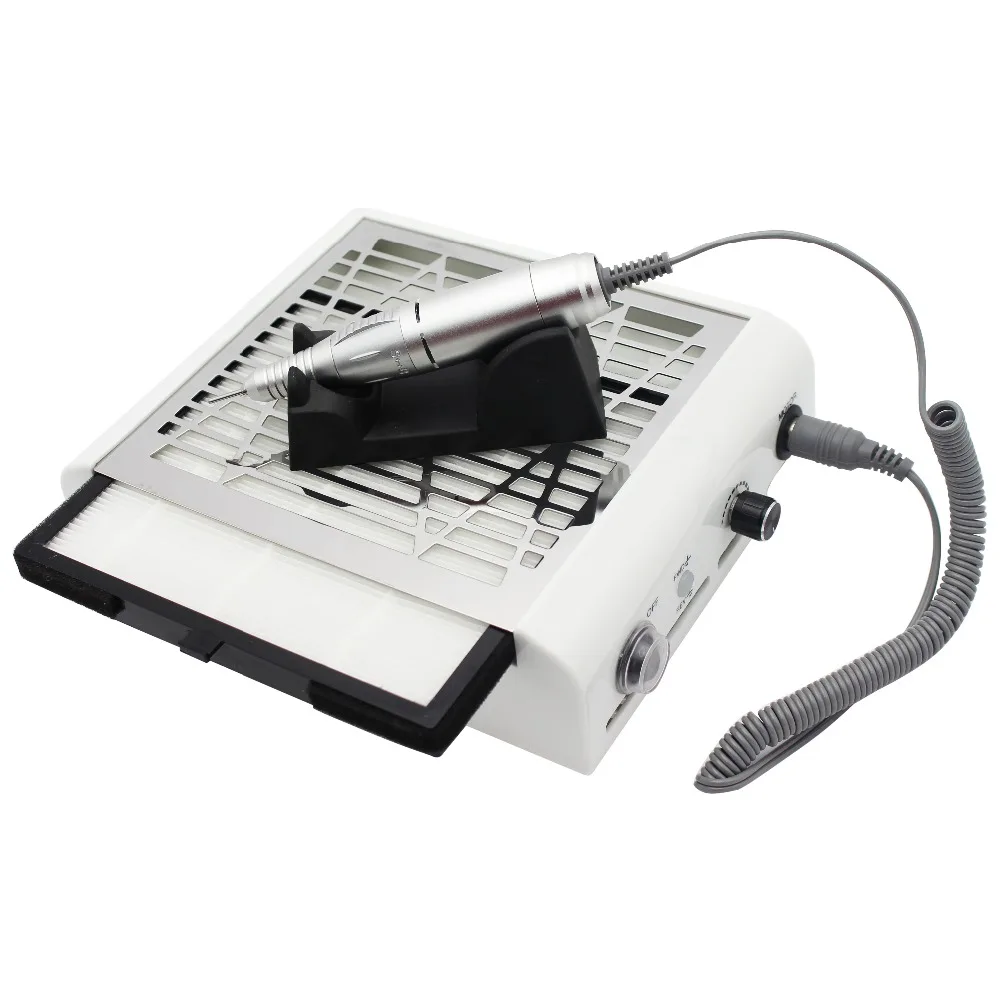

2019 New Strong Power Nail Dust 2 in 1 Electric Nail Drill Art Dust Collector Suction Machine Desk Nail Art Equipment Nail Drill