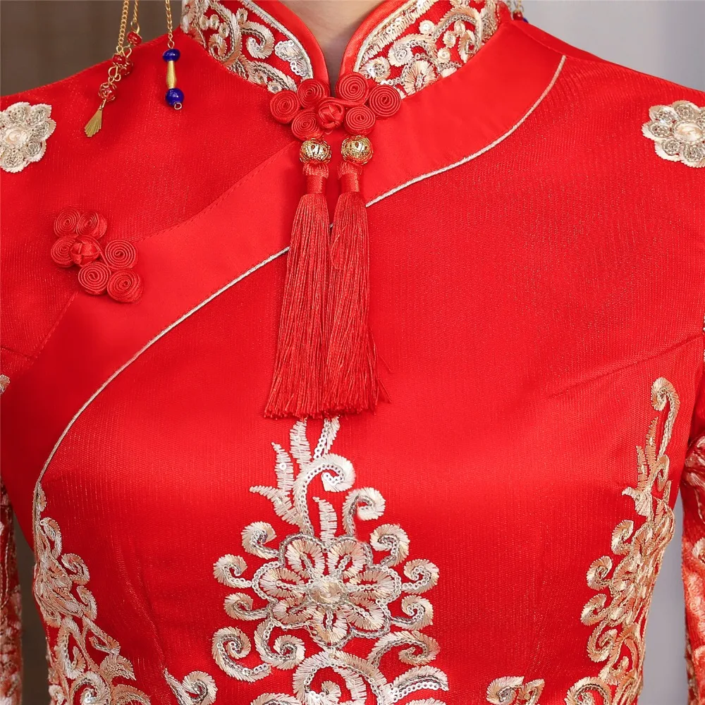 Shanghai Story 2019 XiuHe свадебное платье свадебная одежда китайское красное традиционная