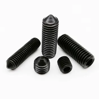 

1/10/50 M6 M8 M10 M12 M16 DIN914 Black grade 12.9 steel Hex Hexagon Socket Cone Point Grub Set Screw Allen Head Tapered End Bolt
