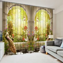 Peacock 3D Printing Blackout Curtains Bedding Room Living Room or hotel Drapes Cortians Sunshade Window Curtain 3D Curtains