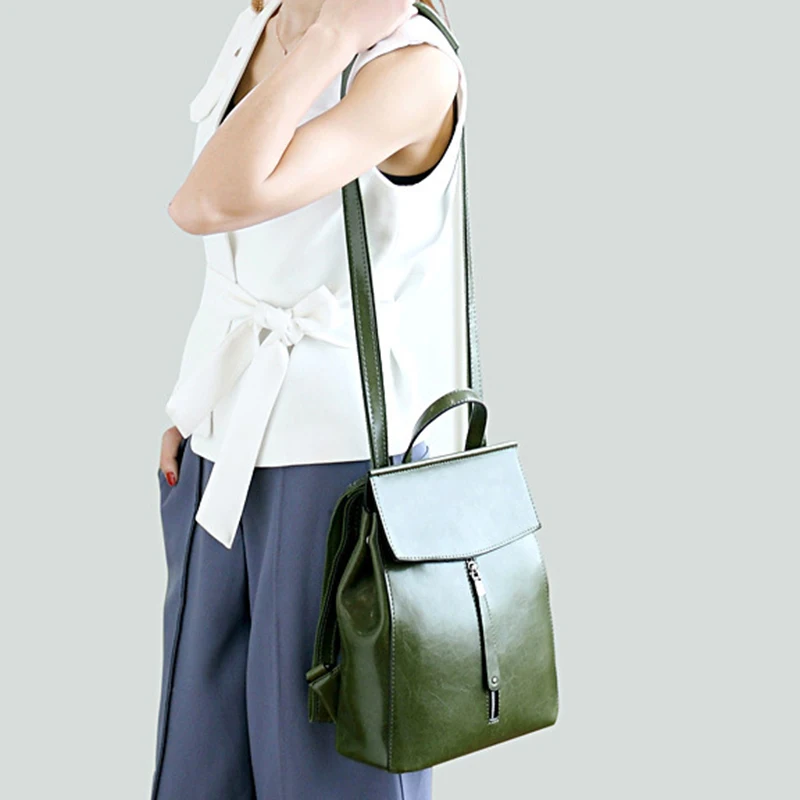 Высококачественный Женский рюкзак из натуральной кожи, многоцелевой женский рюкзак через плечо, модная сумка-мессенджер