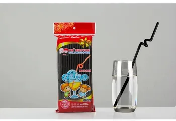 

3000Pieces Black Plastic Drinking Straws Flexible 6*260mm PP Drink Straw Party Event Bar Pub Hotel Supplies Fast Free Shipping