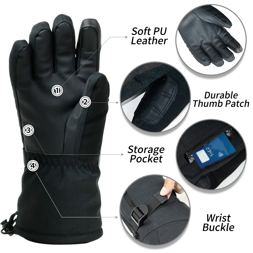 COPOZZ унисекс-30 градусов перчатки для сноуборда сенсорный экран лыжные перчатки снегоход мотор зимние лыжные водонепроницаемые теплые зимние перчатки