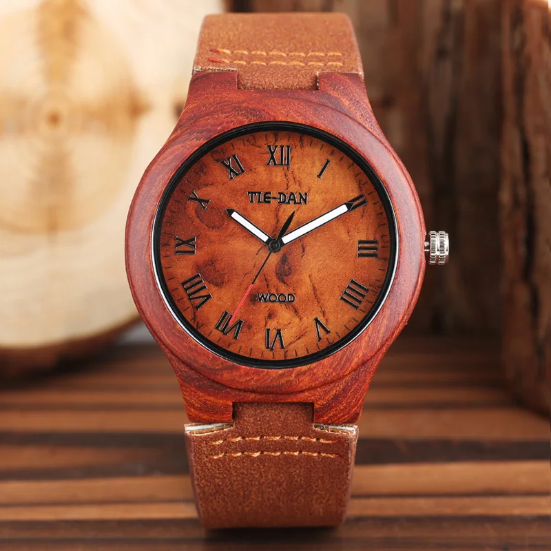 

2017 Hand-made Wooden Watches Made of Bamboo Wrist Watch with Genuine Leather Band Creative Gift for Men Women relojes de madera
