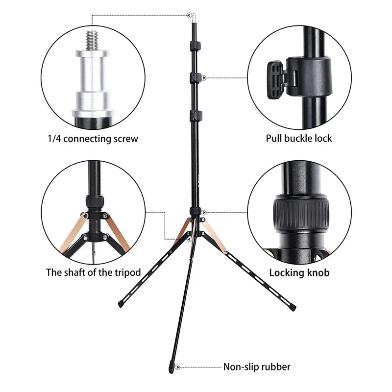  Fosoto FT-190 Gold Light Tripod Stand 1/4 Screw Bag Head Softbox For Photo Studio Photographic Ligh