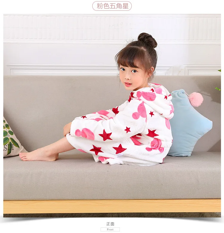 best Sleepwear & Robes Children Flannel Bathrobes Nightwear 2022 Fashion Children Pajamas Hooded Bathrobe Soft Bath Robe Cute Girls Robe Cartoon Gown designer nightgowns