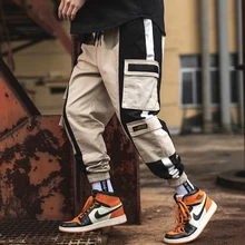 April MOMO брюки карго мужские модные мешковатые брюки хип-хоп повседневные Хлопковые Штаны с несколькими карманами уличные брюки Hombre