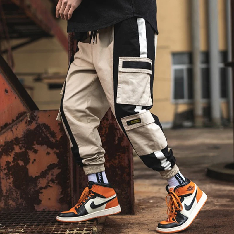 

April MOMO 2019 Cargo Pants Mens Fashion Baggy Trouser Hip Hop Casual Cotton Multi Pockets Pants Streetwear Trousers Hombre