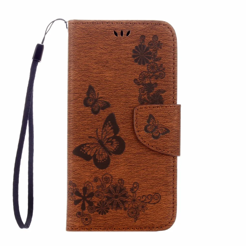 For Samsung S7 Edge case Big butterfly flower flip for Galaxy G9350 5.5'' leather wallet phone back cover |