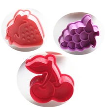 4 шт./партия пластиковая упаковка для печенья пружинный Плунжер резак фруктовая форма вишня клубника виноград ананас силиконовые лопатки для выпечки торта формочки для печенья