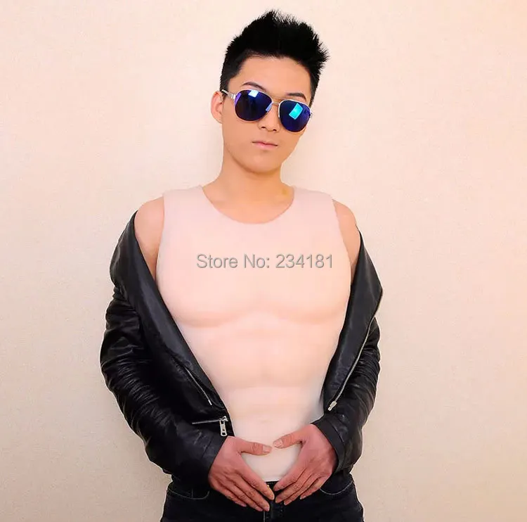 

Wholesale - Simulation silicone skin COSPLAY simulation muscle garment false false chest piece of men's muscles Muscle clothes