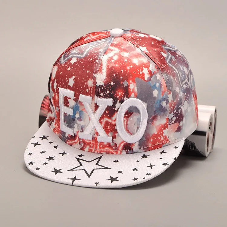 Kpop Bboy EXO Letter Gorras Snapback камуфляжные хип хоп шапки Bone Masculino Casquette Unkut бейсболки для