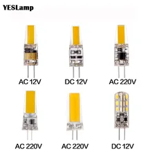Светодиодная лампа G4 G9 E14 лампа с затемнением освещение AC DC 12 В 220 В 3W 6 Вт 9 Вт COB SMD Замена галогенные лампы прожектор Bombillas люстра