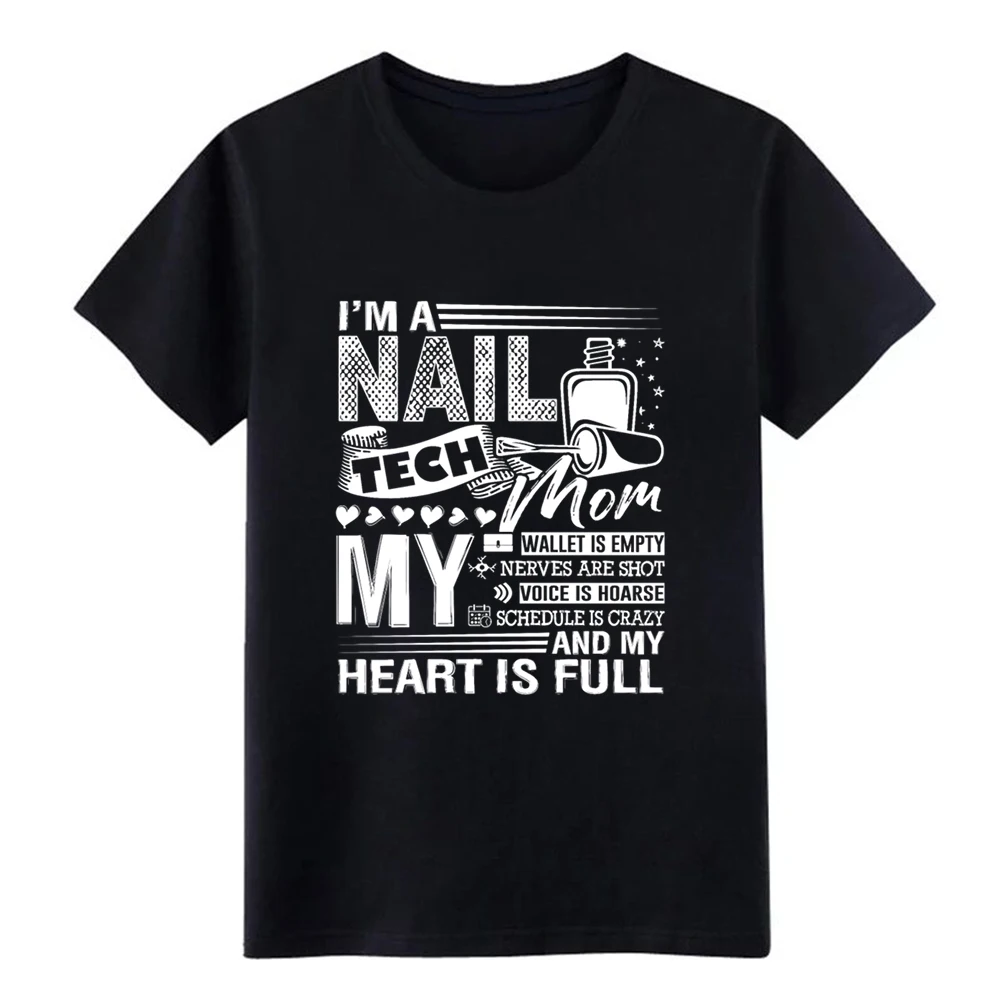 Men's Nail Technician Mom Full Heart t shirt printed cotton S-XXXL Leisure Graphic Comical Spring Autumn Pictures | Мужская одежда