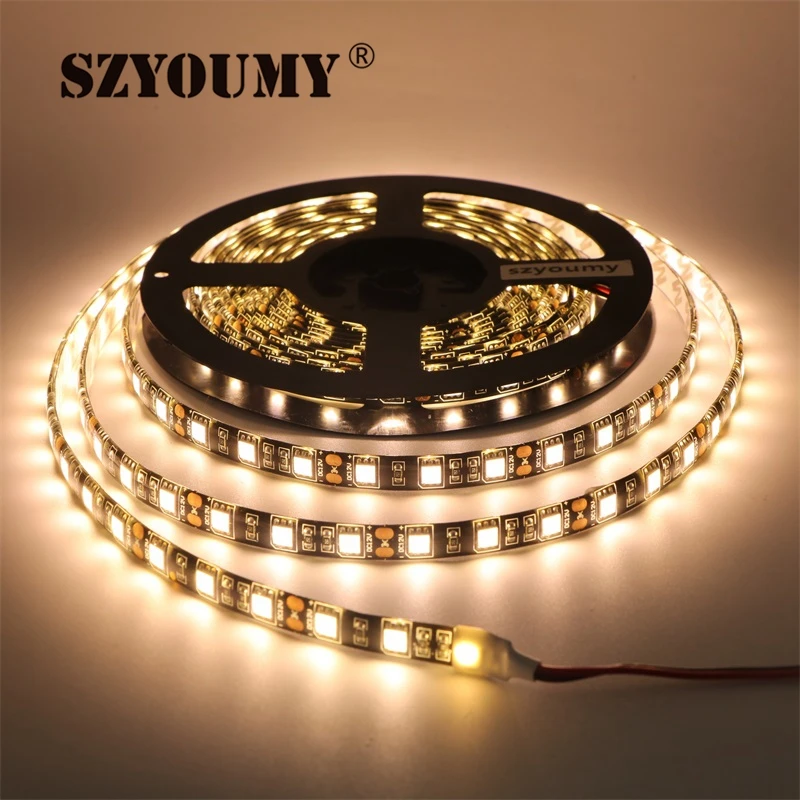 SZYOUMY 500 м/лот Светодиодная лента 5050 черная печатная плата DC12V гибкая светодиодная