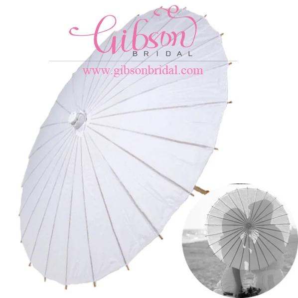 Wholesale Wedding Bridal White Paper Umbrella Parasol Adult Sizein