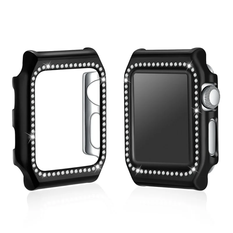 Роскошный Металлический Алмазный защитный чехол для Apple Watch 38 мм 42 серия 3 2 1 Iwatch