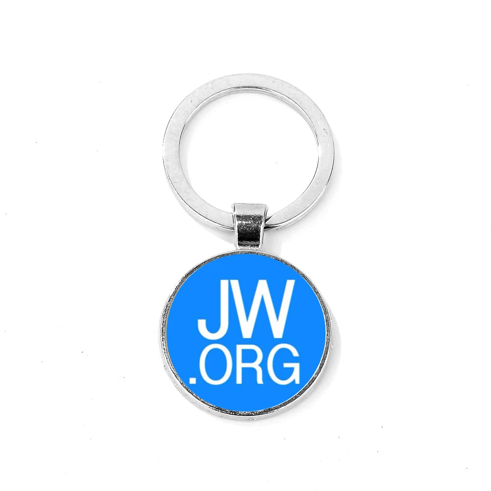 SONGDA Простой Круглый JW. ORG брелок для ключей из серии «очки», стеклянный кабошон, ручной работы, брелок для ключей для автомобиля, для женщин и мужчин, ювелирный подарок