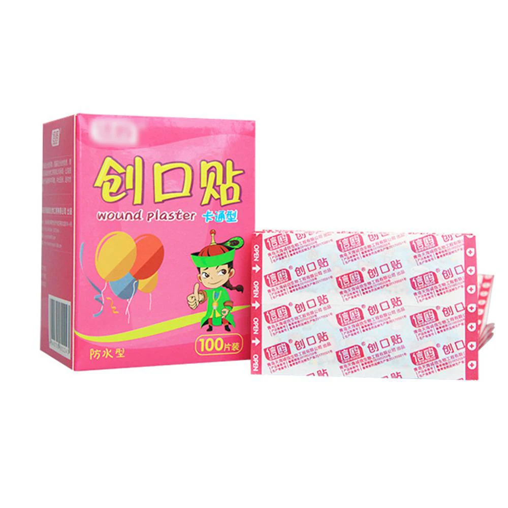 100pcs Cute Cartoon Band Aid Waterproof Breathable Hemostasis Adhesive Bandages Security First Aid Stickers For Kids Children