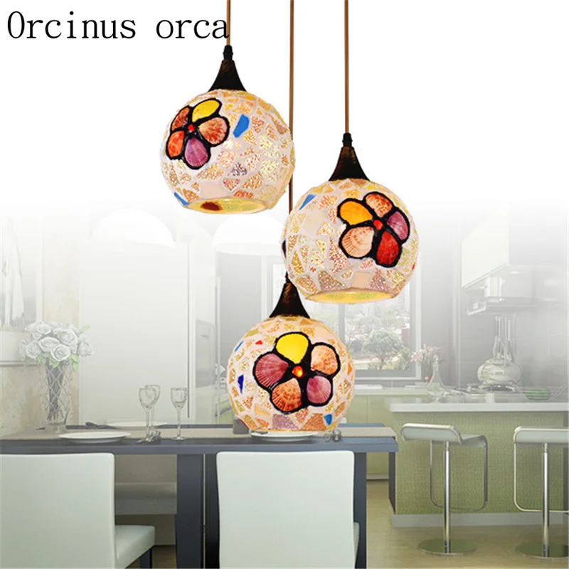 

Mediterranean Restaurant chandelier creative shell meal chandelier pastoral style bar Chandelier Postage free