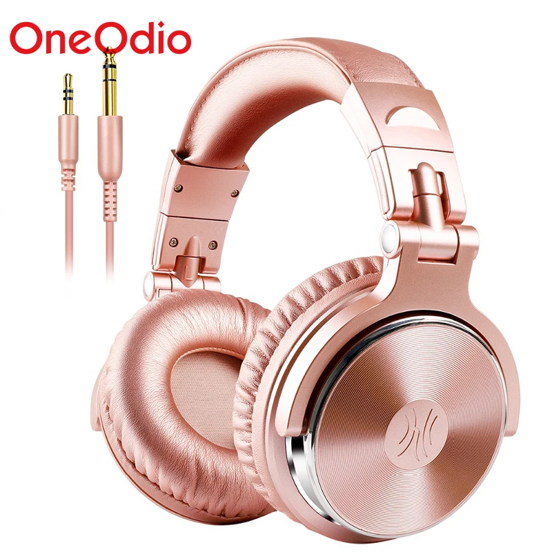 Oneodioプロのスタジオdj有線ヘッドフォンとマイク耳hifiモニター上音楽ヘッドセットイヤホン電話pcピンク Headphone Headset Aliexpress