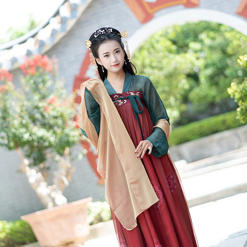 Ханьфу платье народное платье костюм китайские танцевальные костюмы ханьфу женское китайское платье Чонсам Восточное