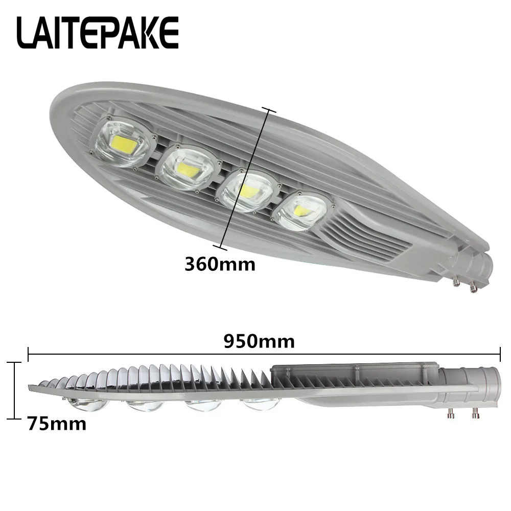 

LAITEPAKE 6PCS 30W 50W 100W 150W 200W LED Street Light Use Bridgelux LED for Road Highway Garden light 85-265V Outdoor Lighting
