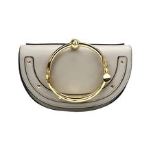 Женские сумки в стиле панк с круговой ручкой и кольцом, маленькие круглые сумочки, сумки через плечо для девушек