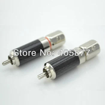 

Hi-End rhodium plated Carbon Fiber RCA Plug Connector speaker audio cable plug