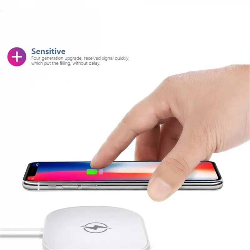 

5W QI Wireless White Oval Charger Mat for IPhone 8 Plus X Mobile Phone Wireless Charging Pad for Samsung S9 S8 S7 Galaxy Note 7
