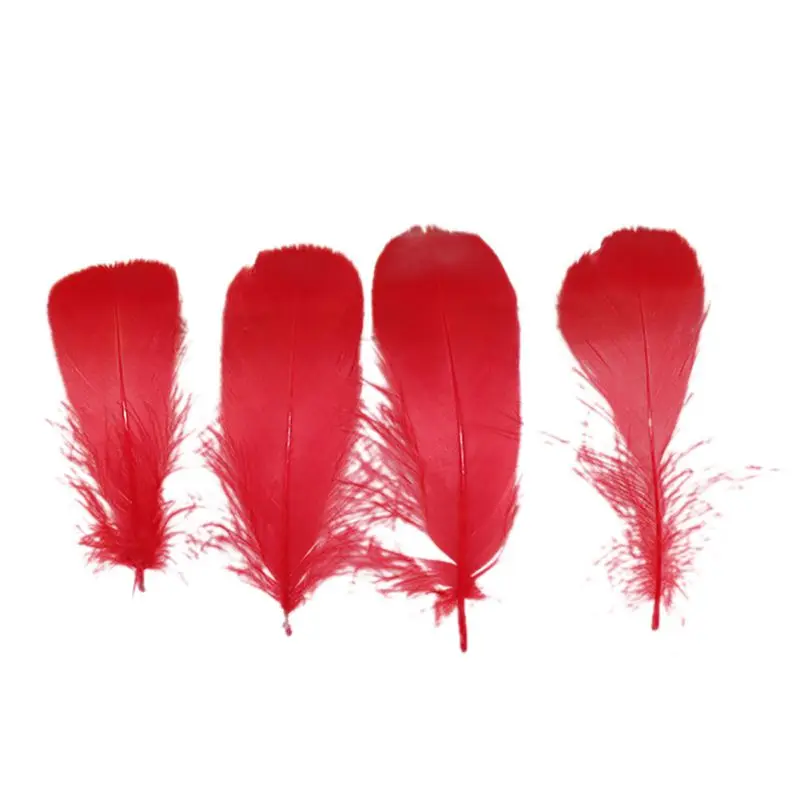 100Pcs Wedding Decorations High Quality Dyed Goose Feathers Floating Plumas DIY Jewelry Decorative Accessories Feathers - Цвет: R