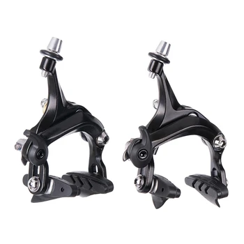 Ztto 1 Set Bicycle Brake Racing Road Bike Dual Pivot Brake Aluminum Side Pull Caliper Front And Rear With Brake Pads 210g set fouriers br dx001bike extreme lightweight full cnc brake caliper for road bicycle 210g