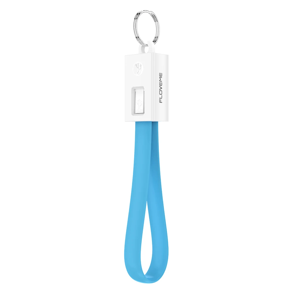 Blue FLOVEME 2 шт./лот, Универсальный Micro USB кабель для samsung Xiaomi huawei Портативный мини-брелок кабель синхронизации данных зарядное устройство USB кабель - Цвет: Blue