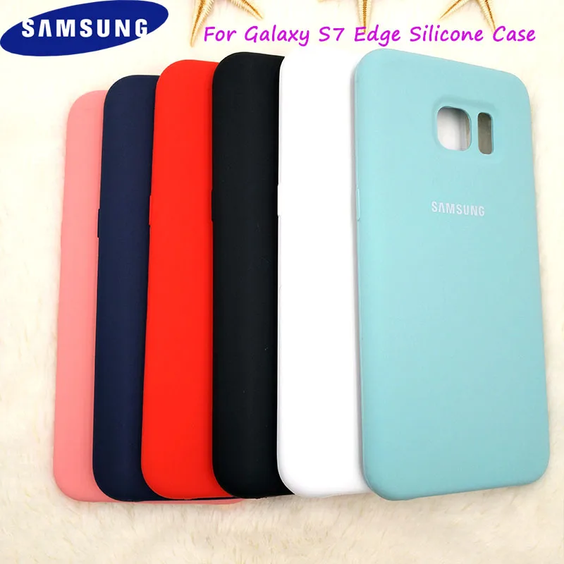 

Original Samsung S7 Edge Liquid Silicone Case Protective Back Door Housing Cover For Galaxy S7 Edge Phone Bag 5.5 Inch With Logo
